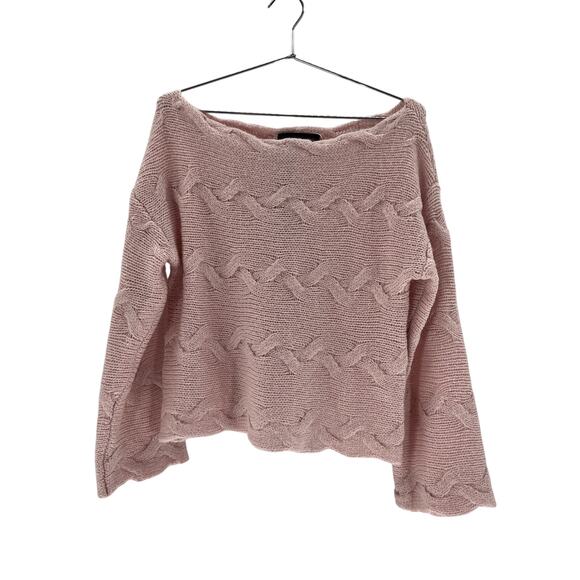 House Of Harlow 1960 X Revolve 'Elaina' Pink Acrylic Braided Sweater Size S - Picture 2 of 4